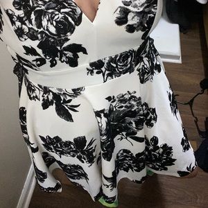 Black and white floral dress